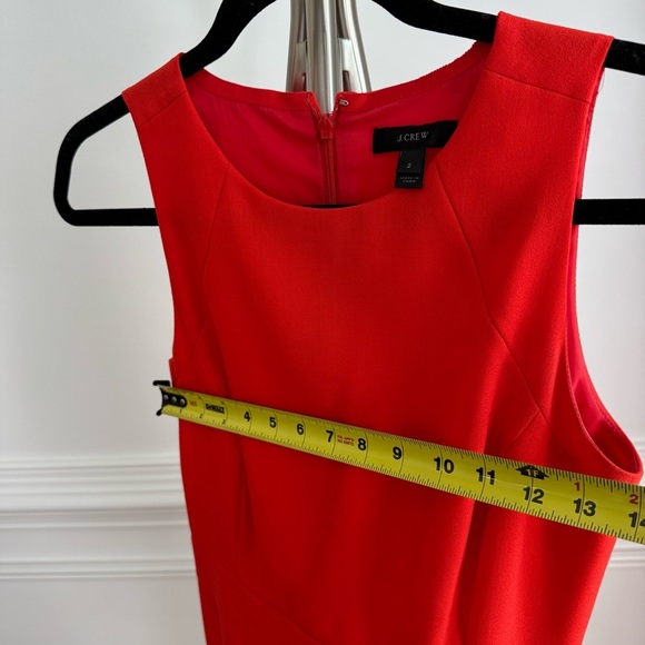J. Crew Elegant Career Cocktail Red Sleeveless Midi Crepe Dress 100% Wool size 2 - Picture 6 of 8